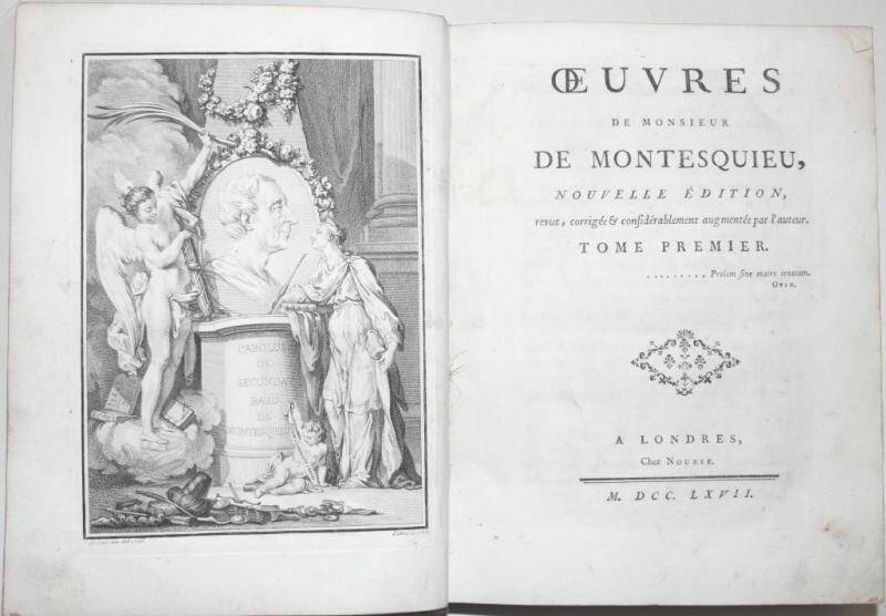 Старопечатная книга. Сочинения г-на Монтескье..... Лондон, 1767.