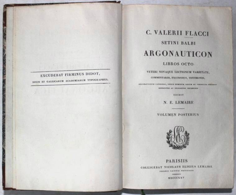 Старопечатная книга. Аргонафтика . Т. 2 (Продолжение). Париж, 1825.