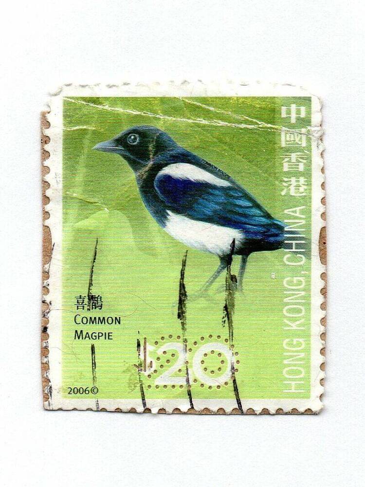 Марка почтовая «Сорока», Гонконг, Китай