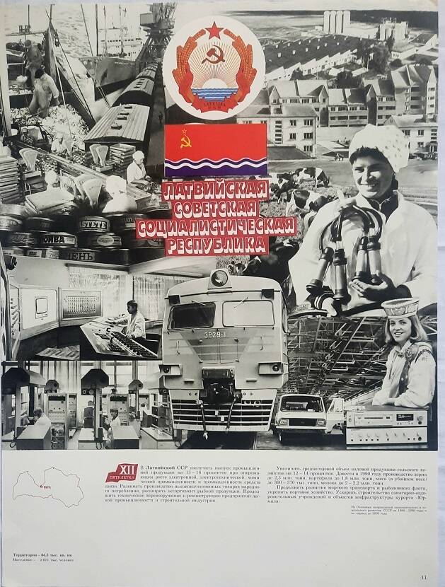 Плакат № 11 «Союз нерушимый республик свободных»  Латвийская Советская Социалистическая Республика