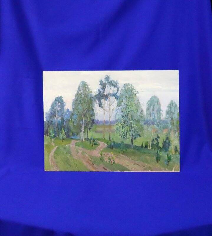 Картина «Лесные дороги», из Коллекции картин (живопись, графика, рисунок) художника г. Чистополя Самойлова П.Е. 1980-90-е гг.