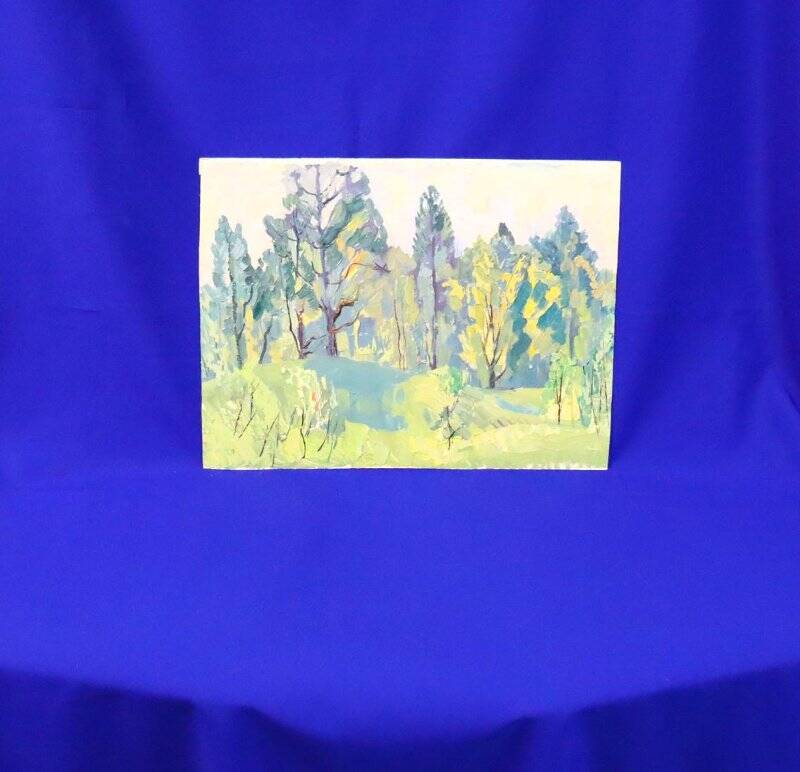 Картина «Опушка леса», из Коллекции картин (живопись, графика, рисунок) художника г. Чистополя Самойлова П.Е. 1980-90-е гг.