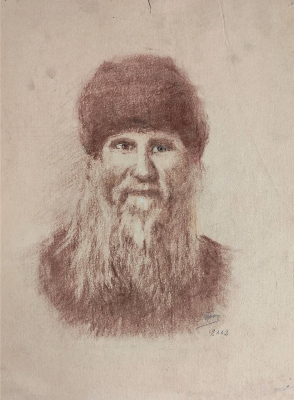«Портрет старика в шапке»  графический портрет