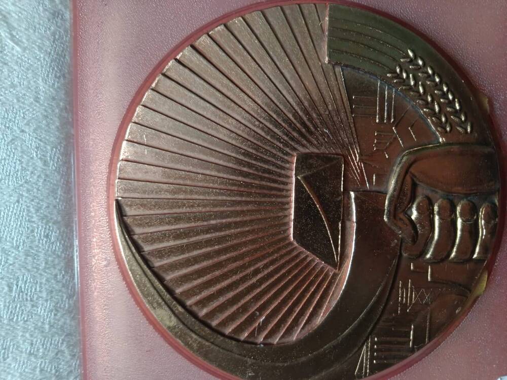 Сувенир - Медаль настольная За ударный труд