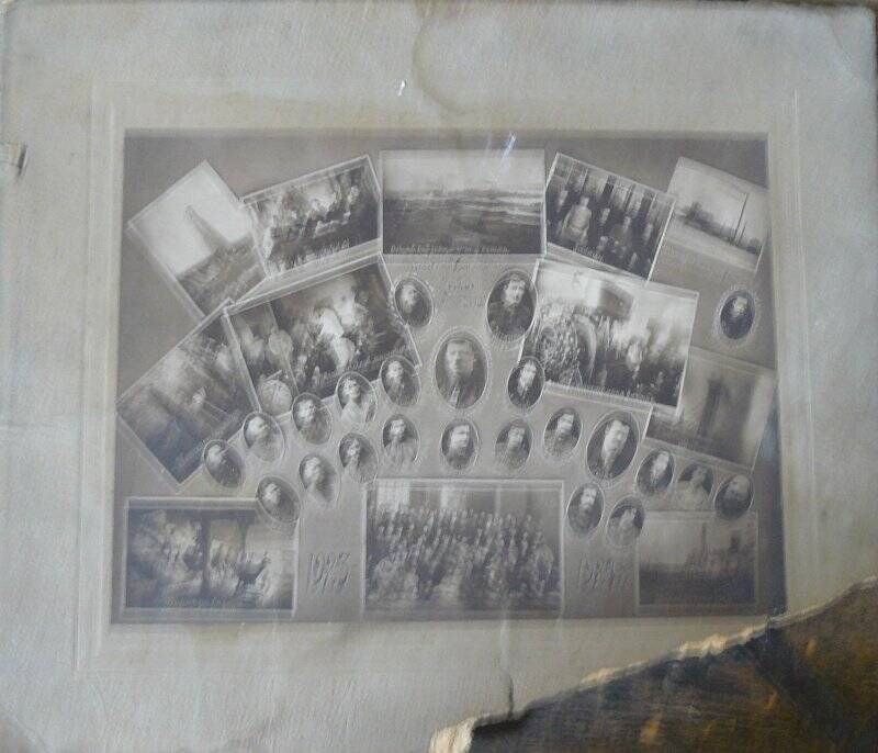 Фотография – виньетка. «Иркутский солеваренный завод. 1923-1927» (монтаж нескольких фотографий и фотопортретов)