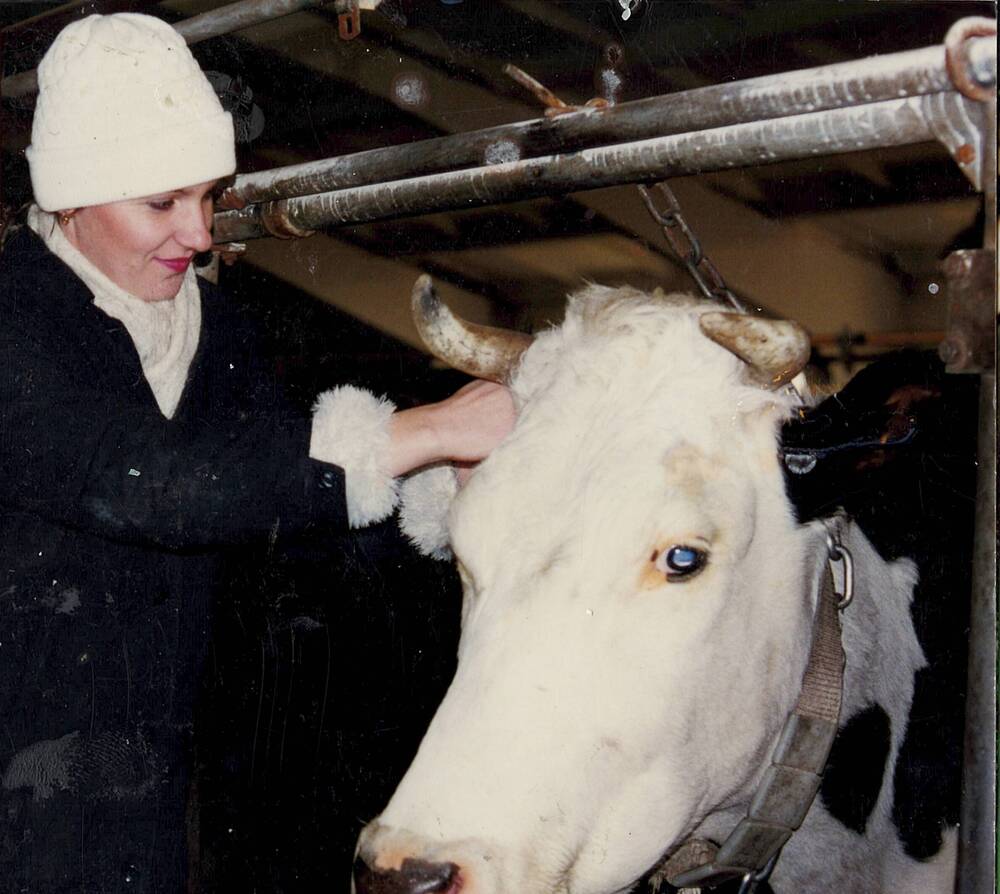 Фото Женщина с коровой