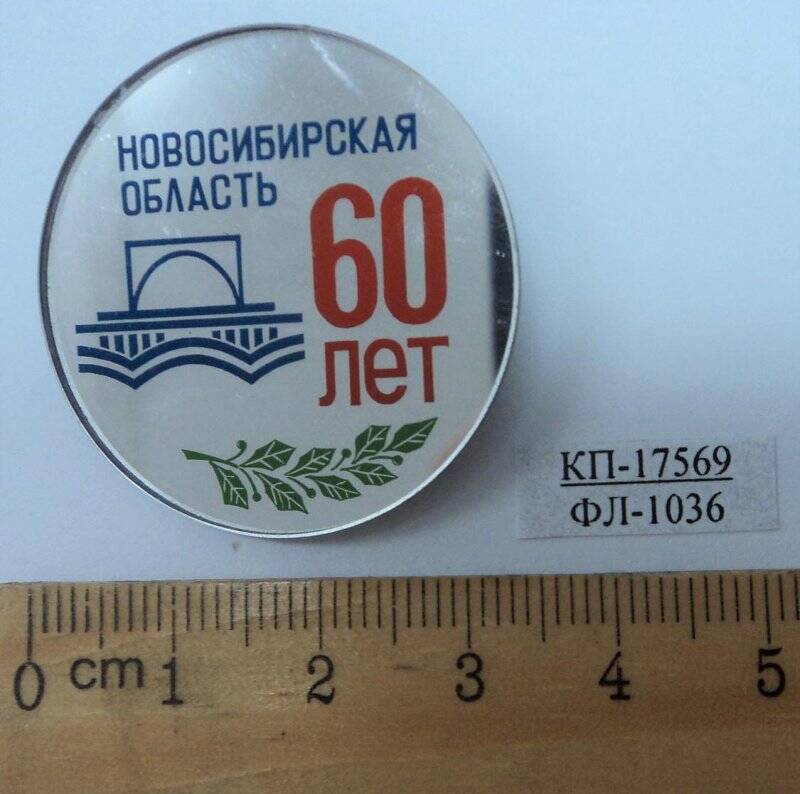 Значок «Новосибирская область. 60 лет».