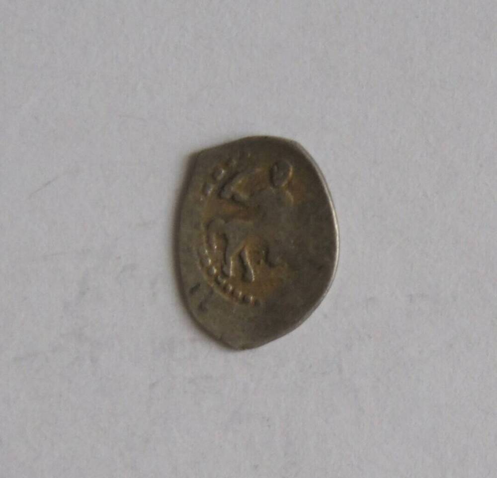 Монета. Иван IV (1533-1584). Деньга в весе копейка. М., т. 1, 1-1. Из клада монет.
