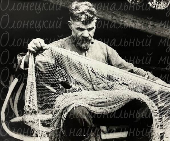 Фото, старый рыбак, автор Казнин В.А., ч/б, 1969 г.
