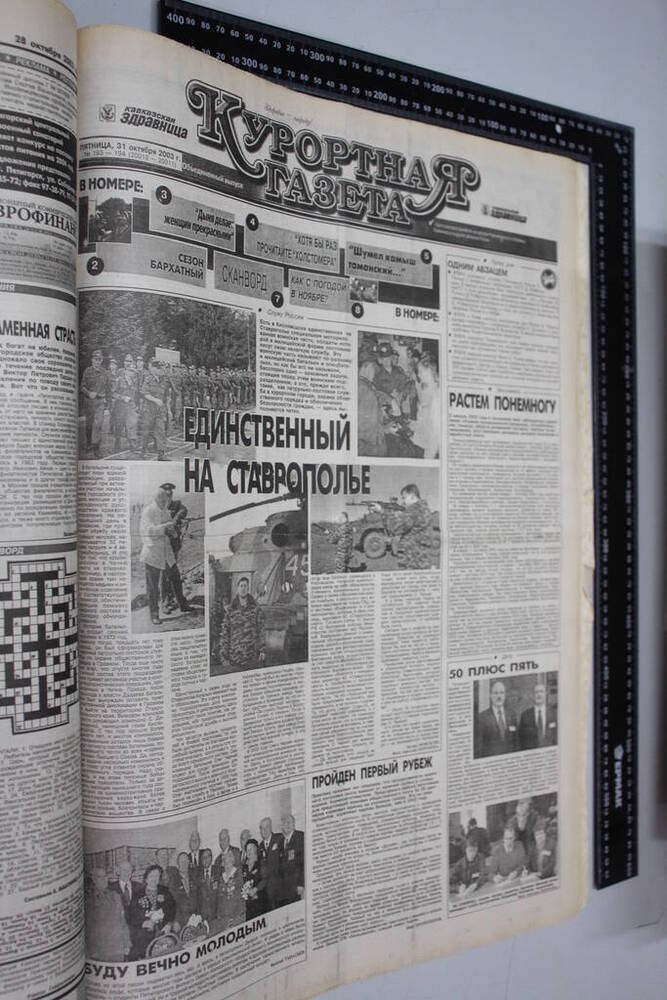 Газета Кавказская здравница №193-194 от 31 октября 2003 года.