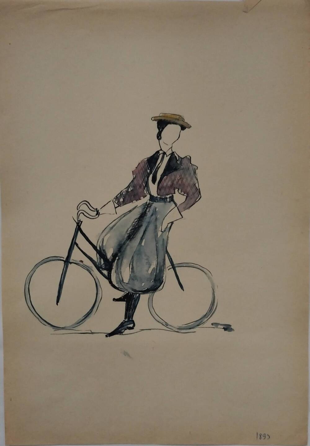 Чернышова Г.А. Эскиз женского костюма для езды на велосипеде 1893 г.