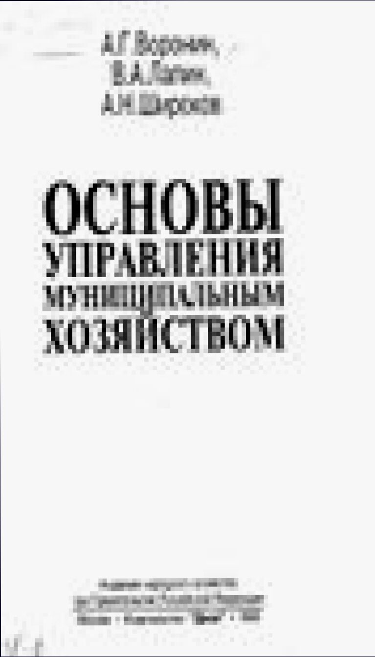 Основы управления муниципальным хозяйством