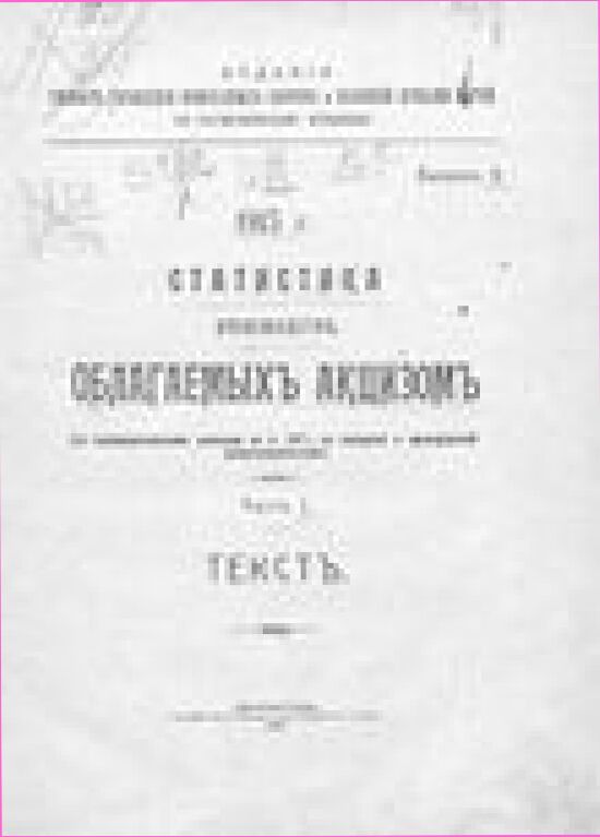 1915. Статистика производств, облагаемых акцизом. Вып. 2, ч.1