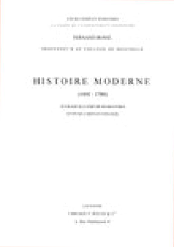 Histoire moderne (1492-1789)