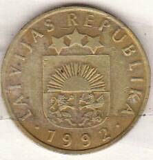 Монета  SANTINI 1992 г. Латвия.