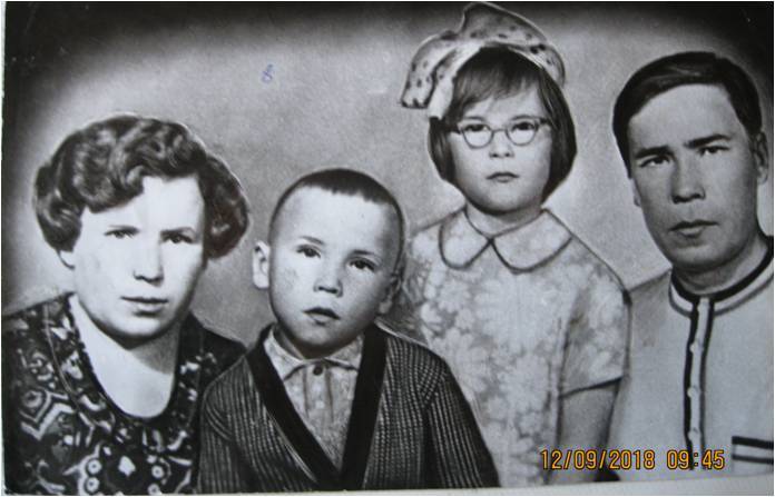 Фото. Мухин Валентин Николаевич (сын Мухина Н. С.) и его семья