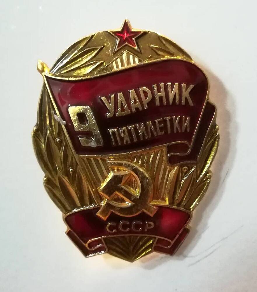 Знак «Ударник 9 пятилетки».