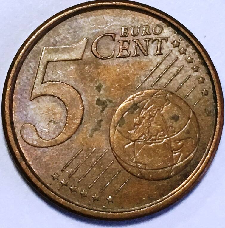 Монета достоинством 5 EUROCENT 2001 год