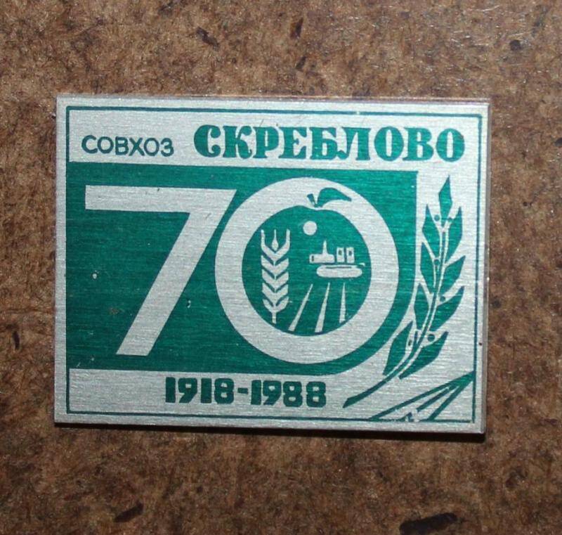 Значок. Совхоз Скреблово 70 1918-1988. СССР