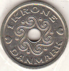 Монета  1 крона 1992 г.
