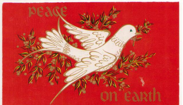 Открытка поздравительная с разворотом, «Peace on earth», 1978 г.