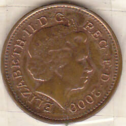 Монета  1 пенни 2000 г Англия.