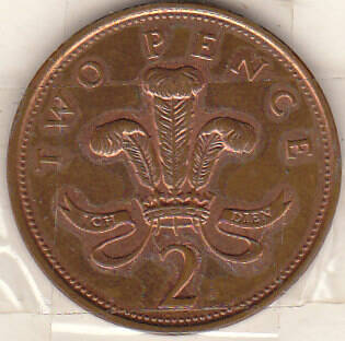 Монета  Англия 2  pence 2003