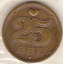Монета  Дания 25 QRE 1997 