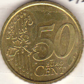 Монета  50 ЕВРО ЦЕНТ 2000 г.