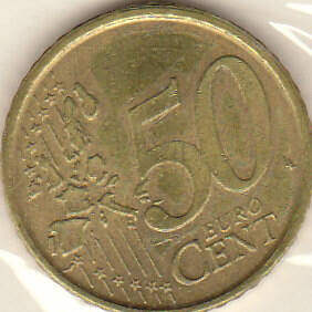 Монета  50 ЕВРО ЦЕНТ 1999 г. 