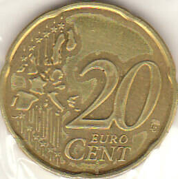 Монета  20 ЕВРО ЦЕНТ 1999 г. 