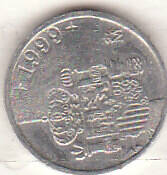 Монета  Испания 1 песета 1999 г.
