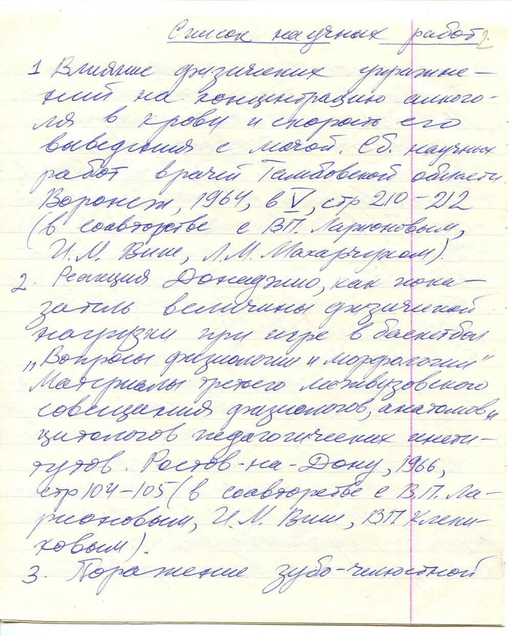 Список научных трудов Краснянского Н.Л.  1970-е гг. Рукопись. 4 л.