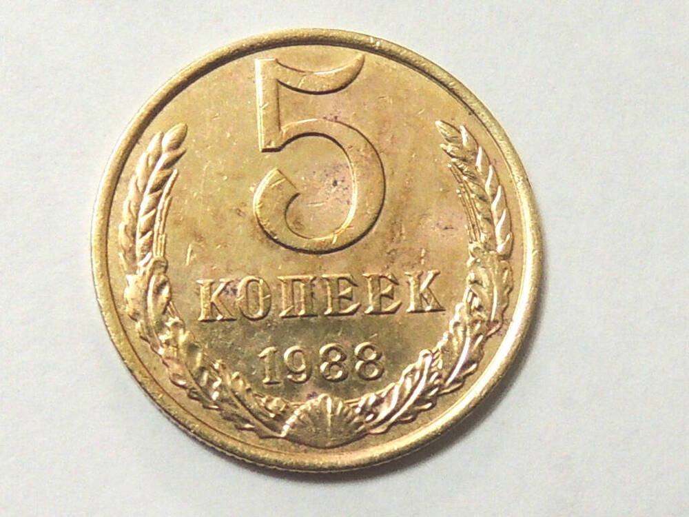 Монета СССР  5 копеек 1988 г.