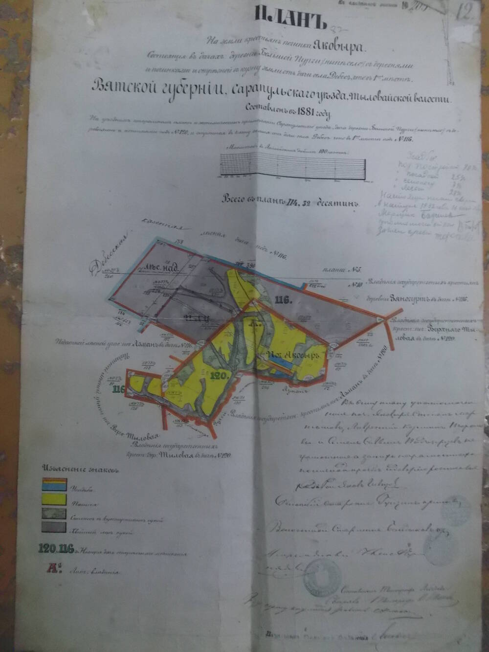 План на земли крестьян починка Яковыра