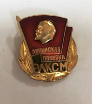 Значок Ленинская поверка ЦК ВЛКСМ.