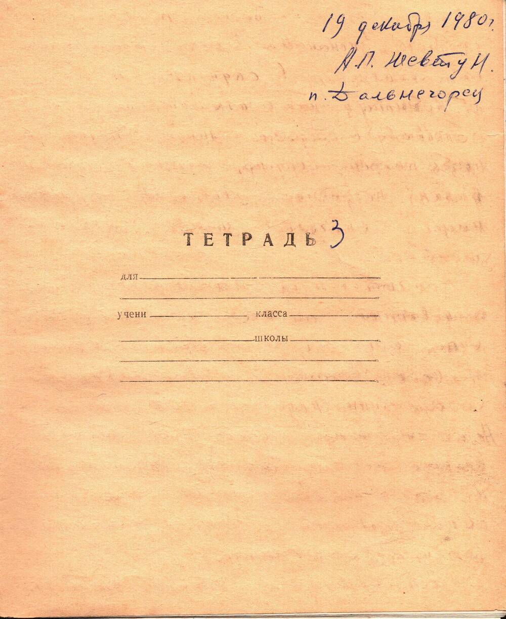 Воспоминания-рукопись Андрея Павловича Жевтуна, 19.12.1980 г. (Тетрадь №3)