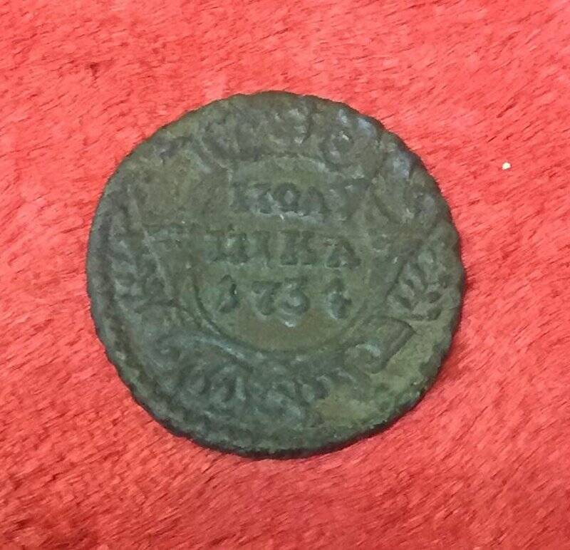 Монета «Полушка» 1734г. Правление Анны Иоанновны (1730-1740)