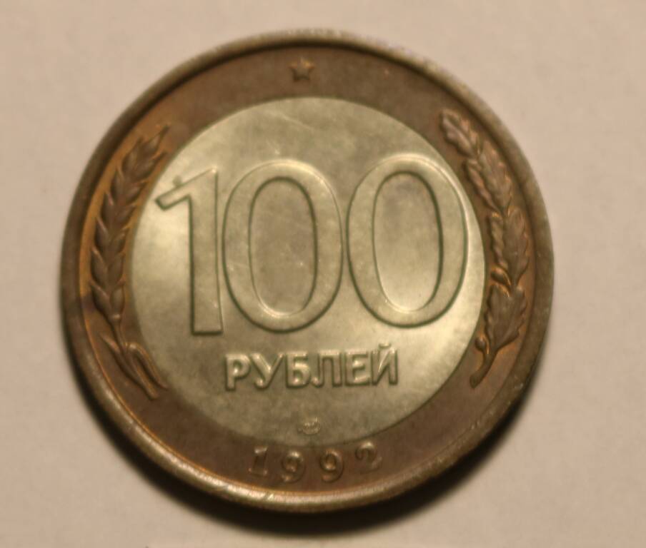 Монета 100 рублей 1992 г.