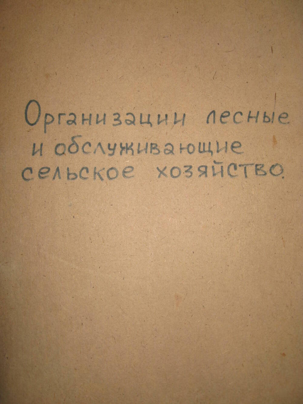 Папка Организация лесного и обслуживающего сельского хозяйства