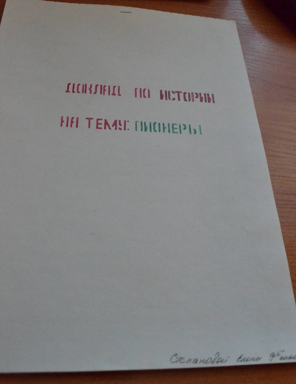 Доклад по истории на тему Пионеры Степановой Елены