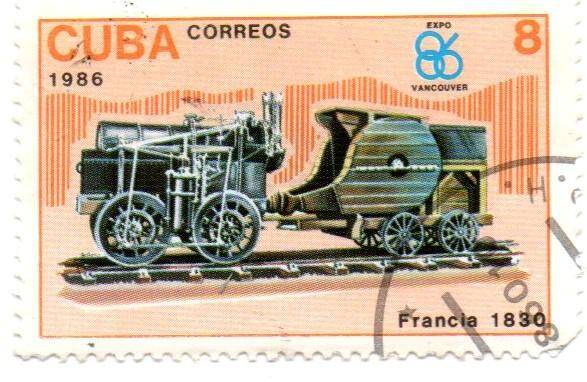 Документ. Марка почтовая. Cuba correos. Francia 1830