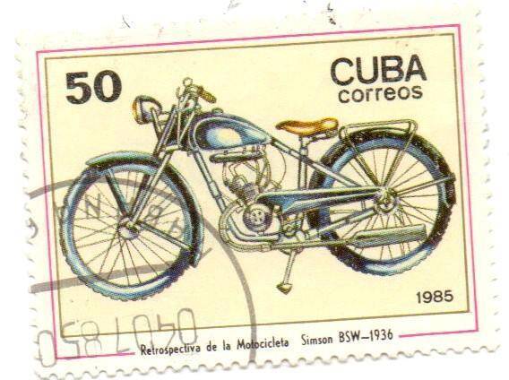 Документ. Марка почтовая. Cuba correos. Simson BSW 1936.