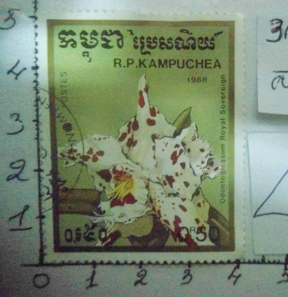 Почтовая марка  R.P. KAMPUCHEA 0.50.