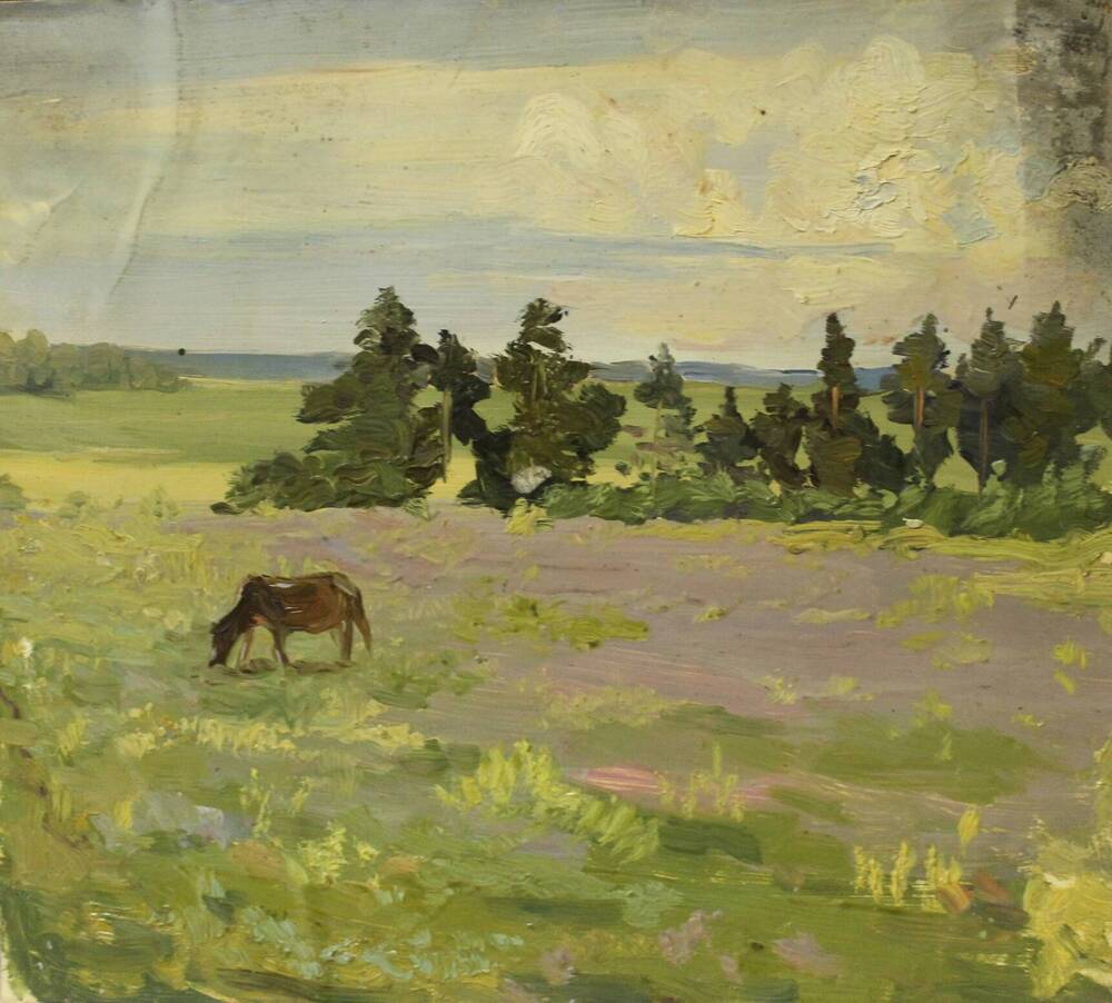 картина Пейзаж с лошадью