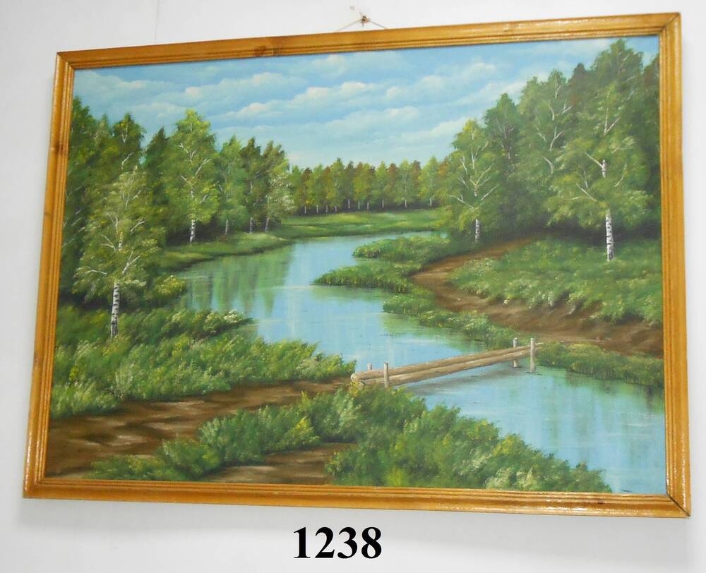 Картина Лесная река.