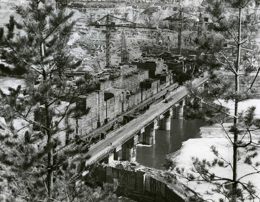 Фотография. Строительство Красноярской ГЭС. 1965 г.