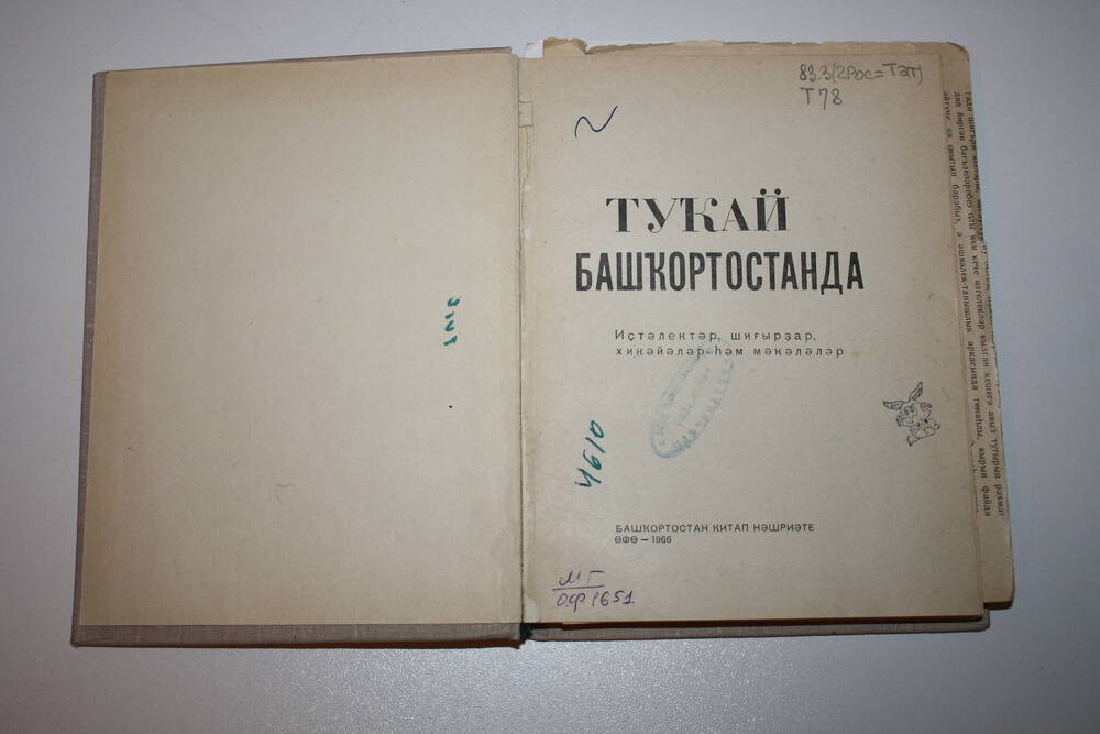 Книга. Туҡай Башҡортостанда. Иҫтәлектәр.Өфө, 1966