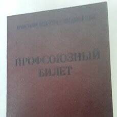 Билет профсоюзный В.Н.Ботякова, прямоугольной формы, коричневого цвета.