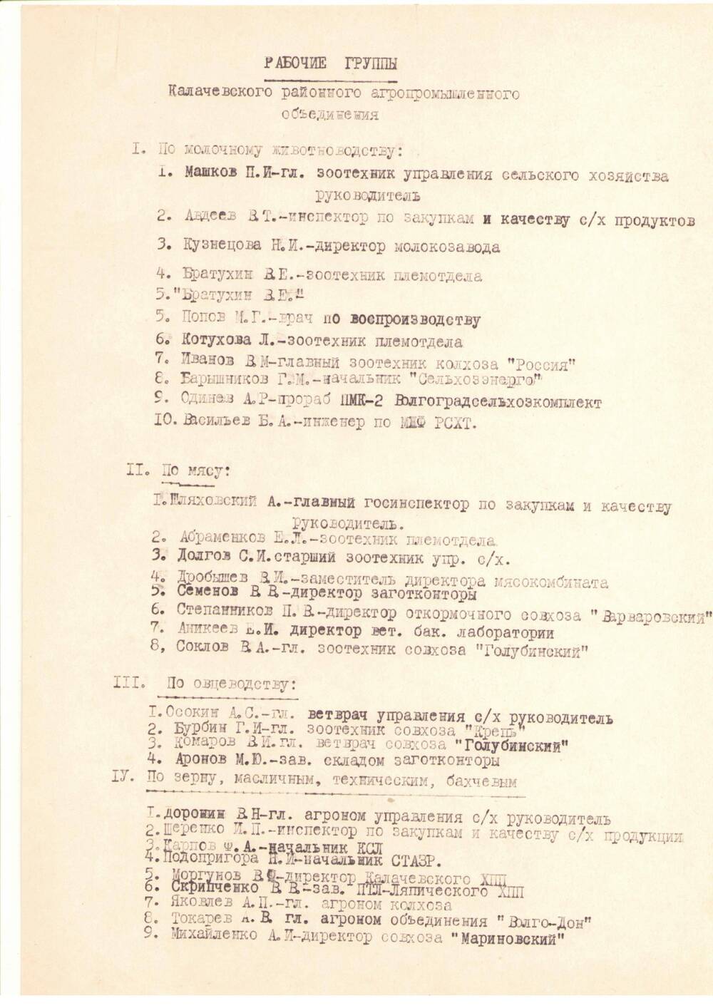 Рабочие группы РАПО, г. Калач-на-дону, 04.03.1983г